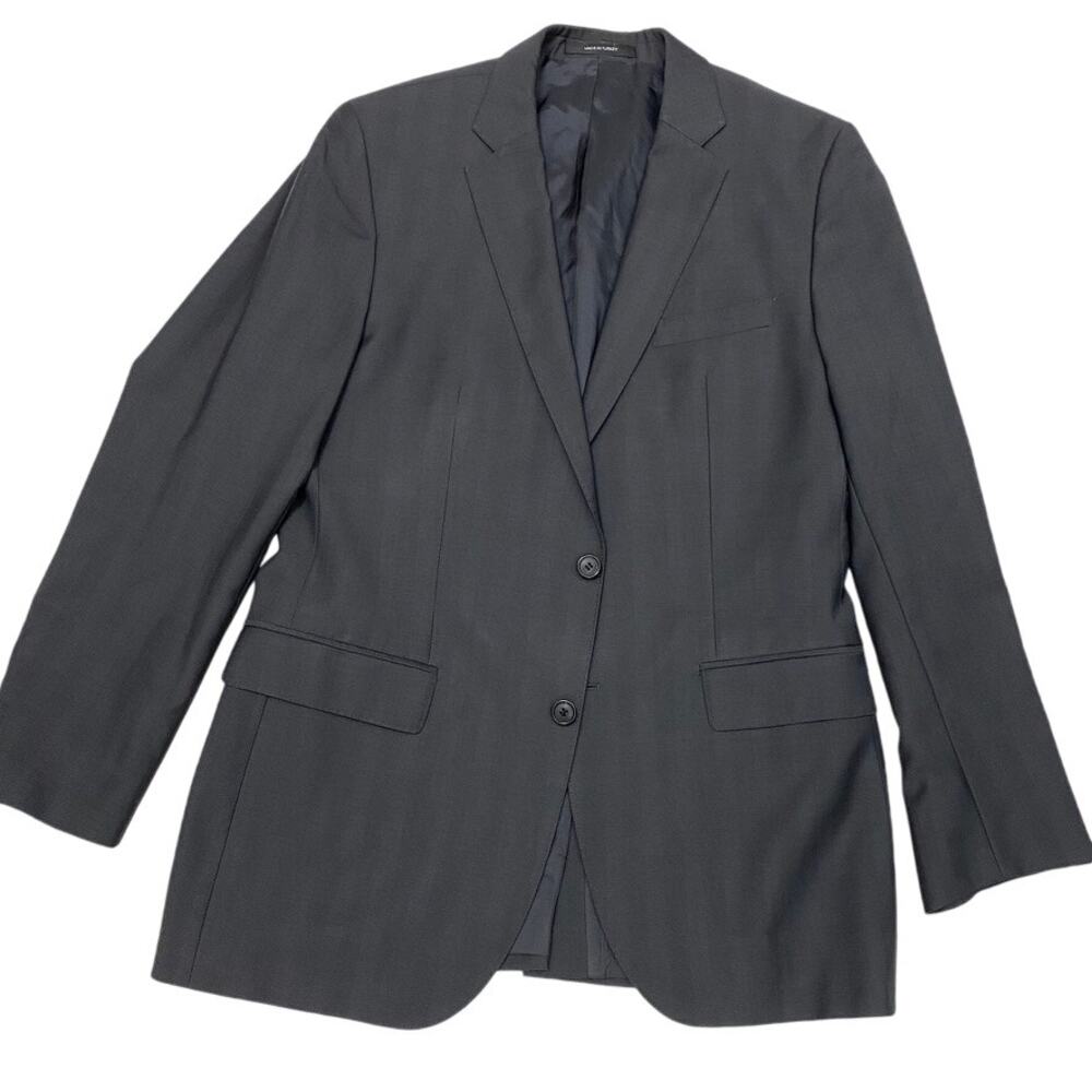 Boss Hugo Boss Mens 40R Gray Blazer Super 100 Wool Two Button Jacket Sport Coat
